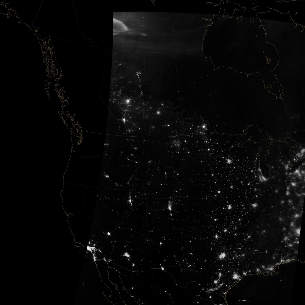 Satellite Photo showing Bakken Oil Flares | Image Credit : NASA